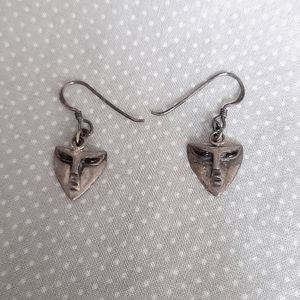 Sterling Silver Face Shaped Earrings